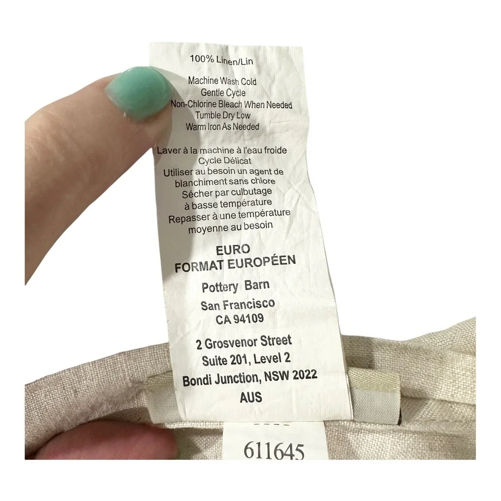 Pottery Barn Linen Pillow Cover in Natural Cream
